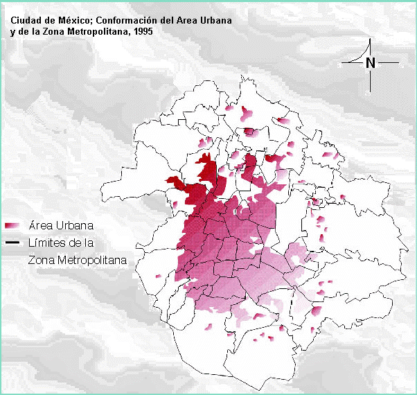 Ciudad de México; Conformación del área urbana y de la Zona Metropolitana, 1995