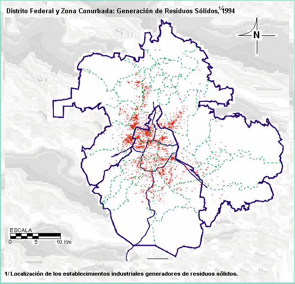 Distrito Federal y zona Conurbada: Generación de Residuos Sólidos, 1994